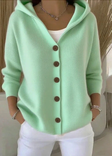 Alsira - Soft-Touch Hooded Cardigan - Pink