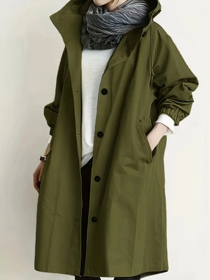 Lyonesse - Water-Resistant Oversized Trench Coat - Light Grey