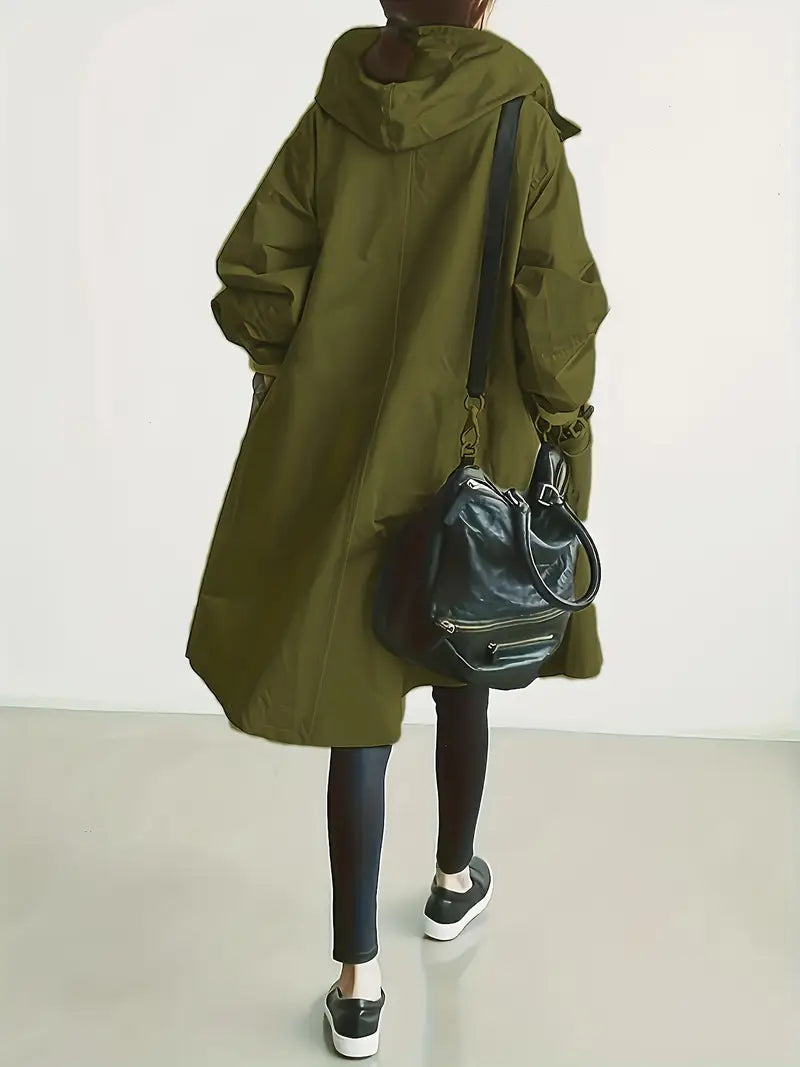 Lyonesse - Water-Resistant Oversized Trench Coat - Light Grey