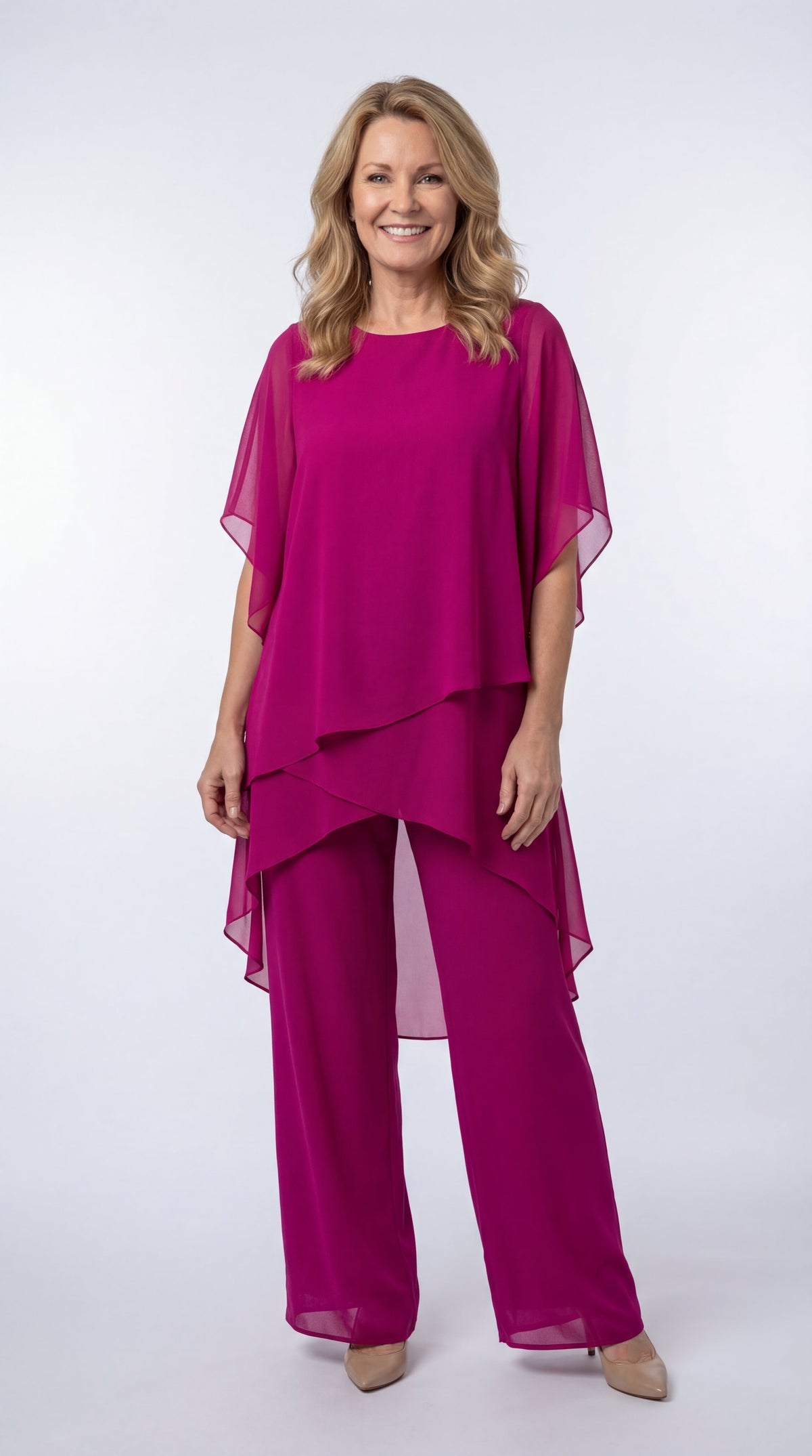 Jemima - Draped Two-Piece Set - Blue