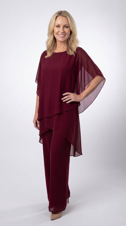 Jemima - Draped Two-Piece Set - Purple