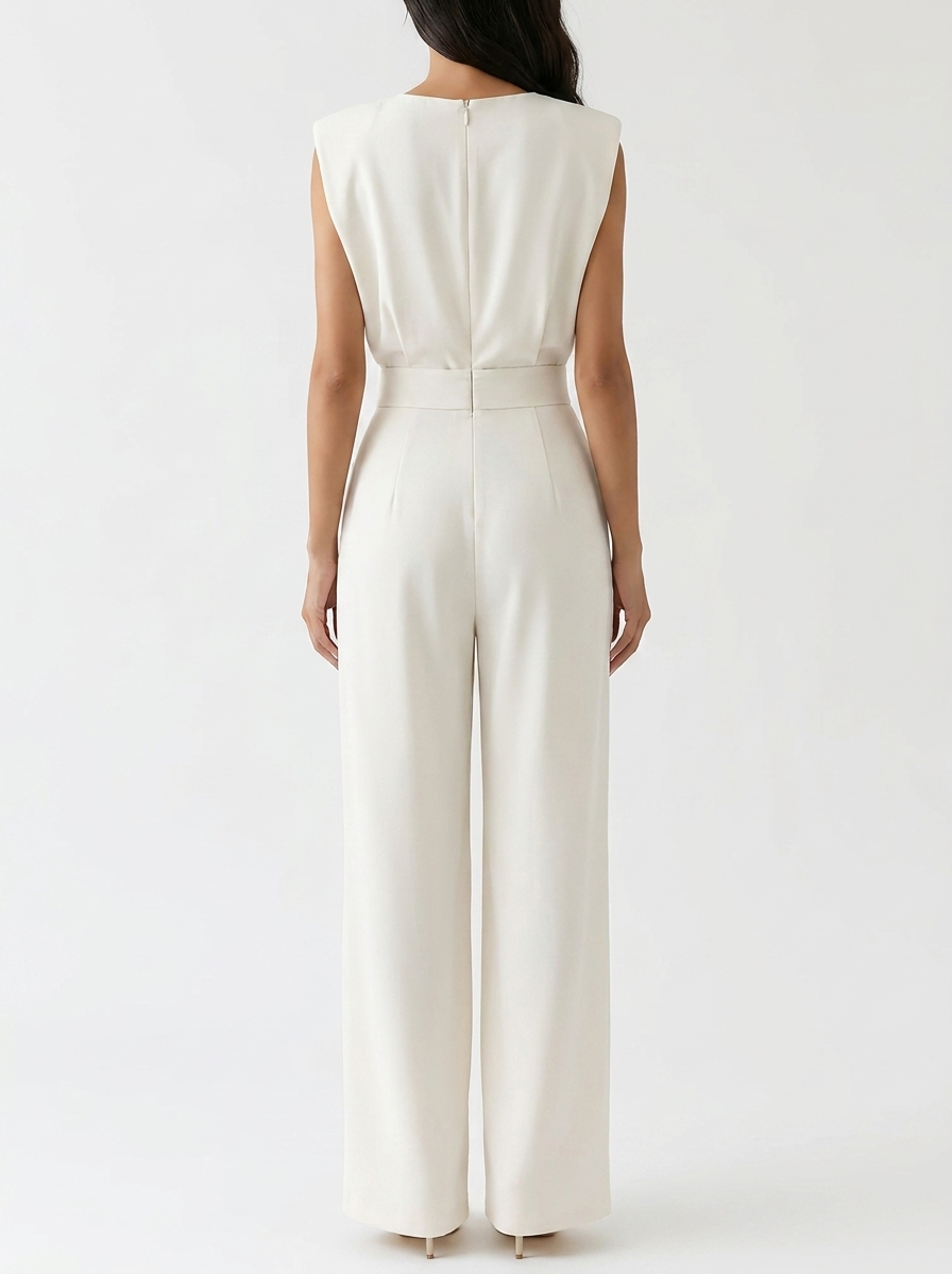 Hollianne - Soft-Touch Jumpsuit - Beige