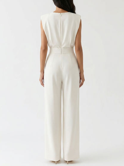 Hollianne - Soft-Touch Jumpsuit - Beige