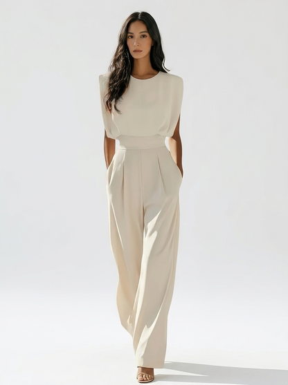 Hollianne - Soft-Touch Jumpsuit - Beige