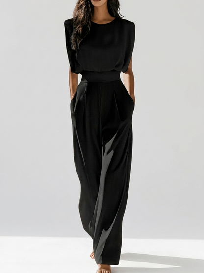Hollianne - Soft-Touch Jumpsuit - Black