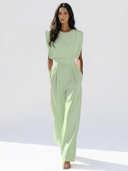 Hollianne - Soft-Touch Jumpsuit - Beige