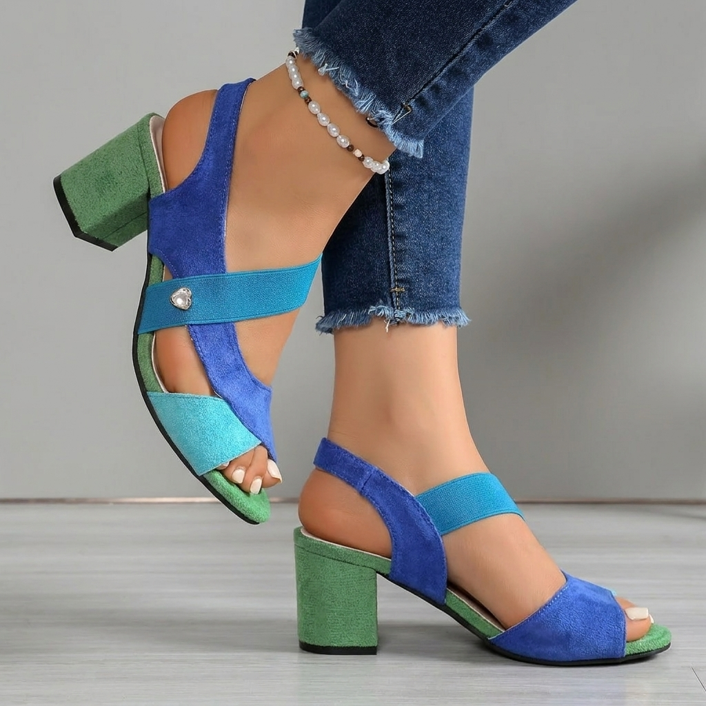 Elsinore - Supportive Heeled Sandals - Blue
