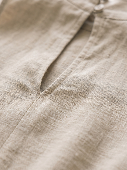 Goldie - Lightweight Linen Two-Piece Set - Khaki
