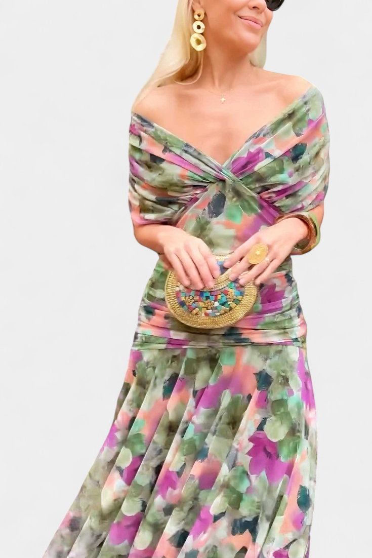 Tamsyn - Soft-Touch Floral Maxi Dress - Green