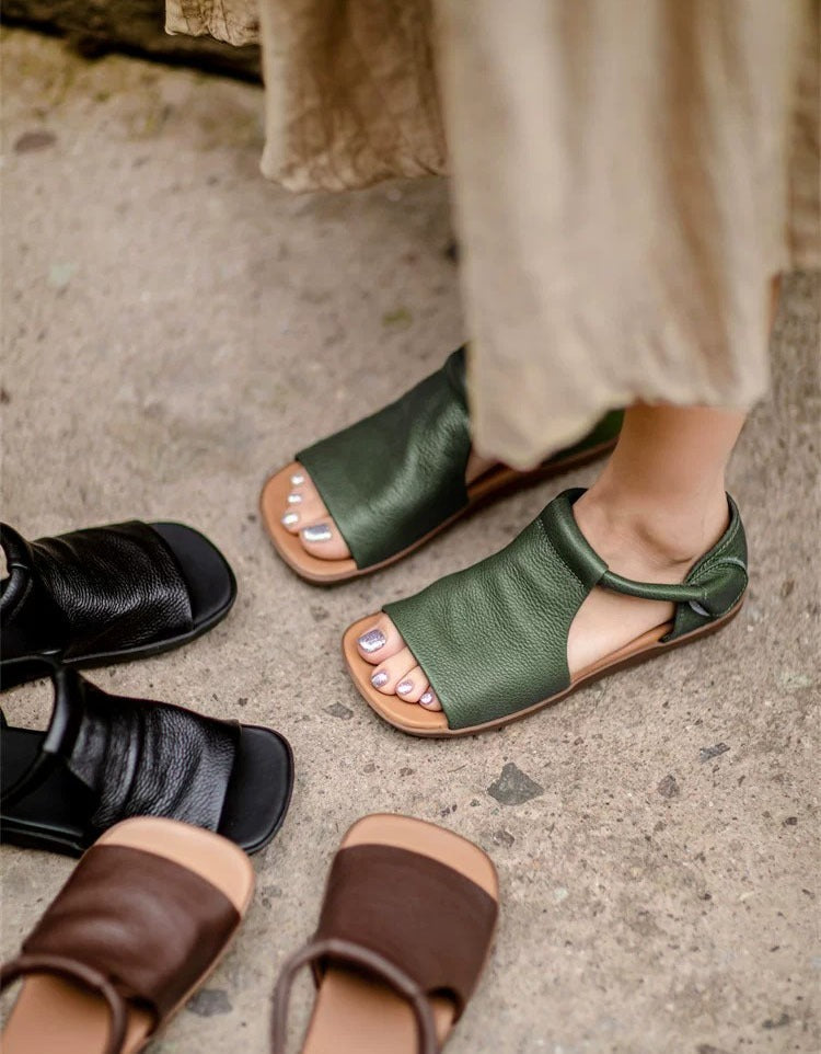 Fiorelle - Textured Open-Toe Sandals - Beige
