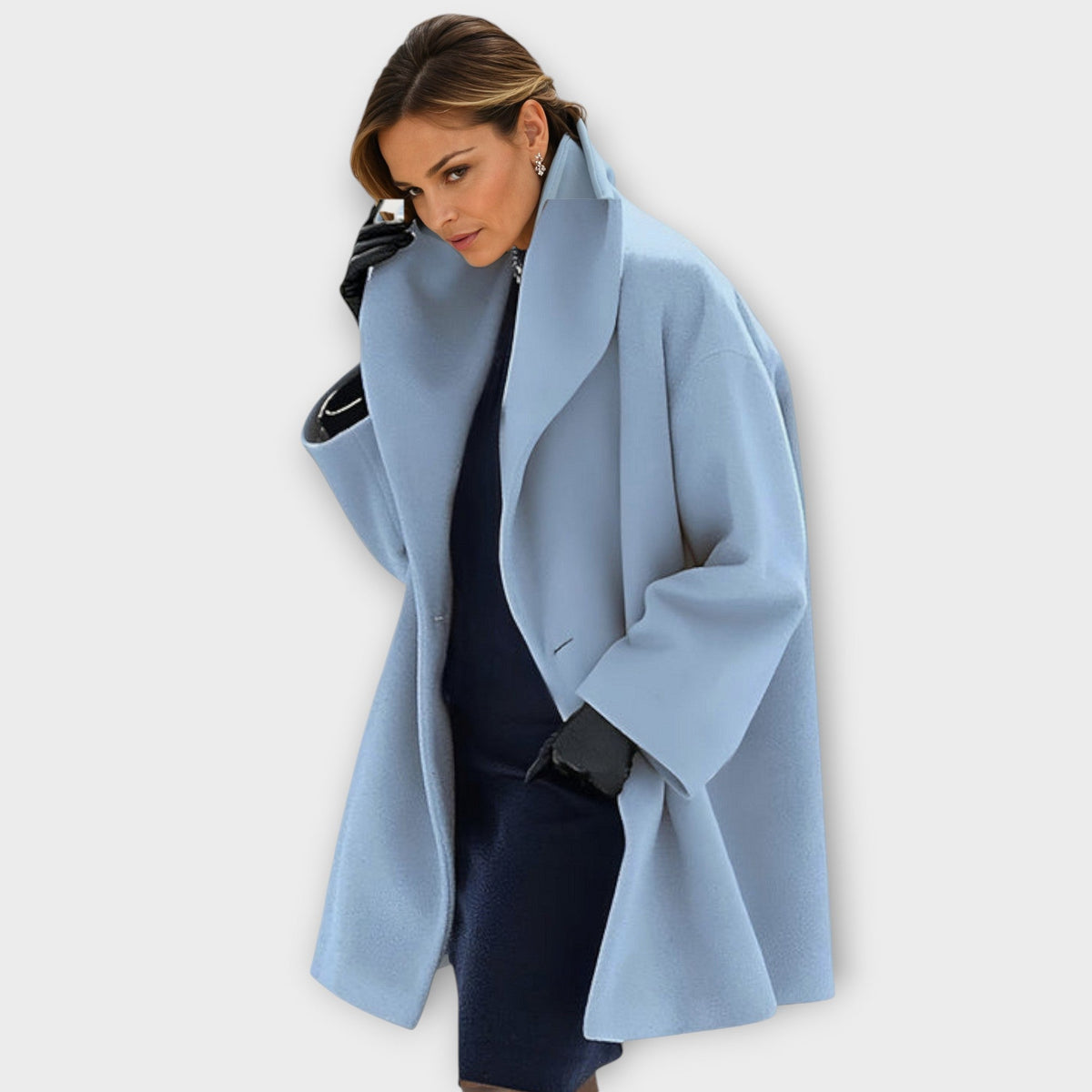 Kairene - Soft-Touch Coat - Pastel Blue