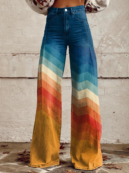 Soraya - Breathable Wide-Leg Trousers - Multicoloured