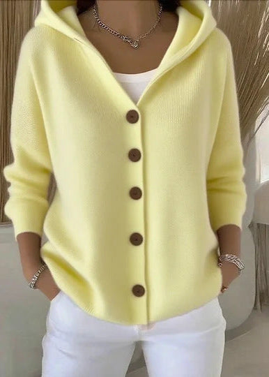 Alsira - Soft-Touch Hooded Cardigan - White