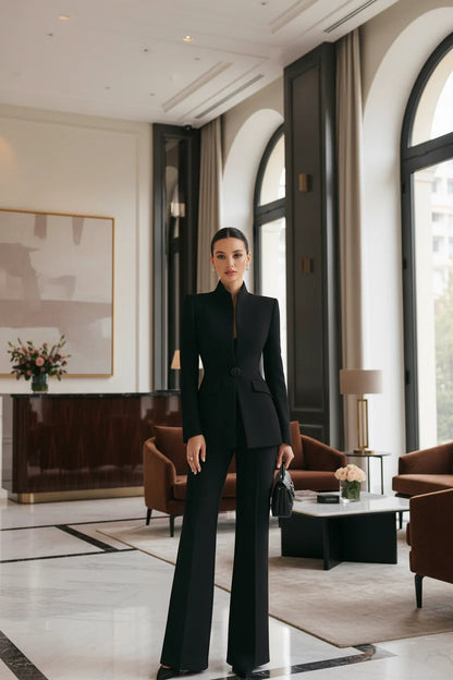 Belina - Premium Tailored Suit Set - Black