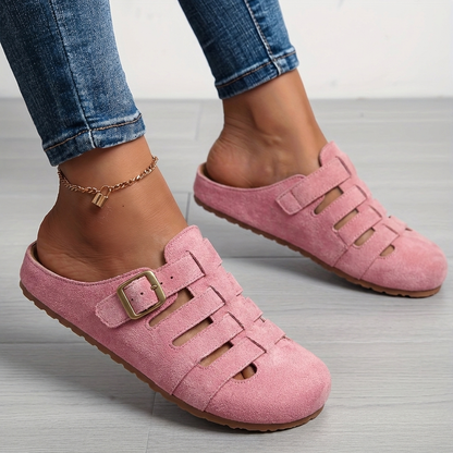 Elarae - Supportive Slip-On Mule Sandals - Pink