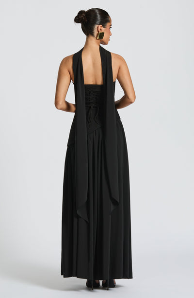 Rynellea - Elegant Strapless Evening Dress - Black