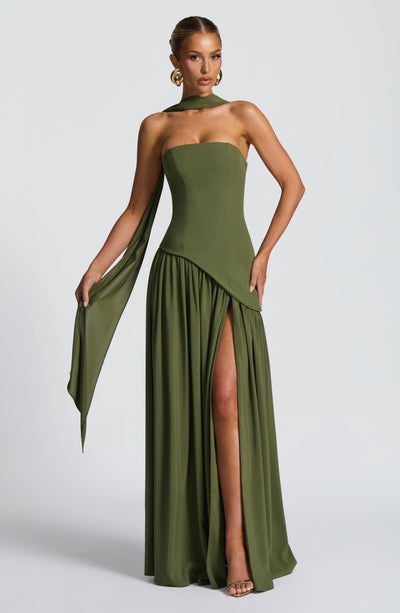 Rynellea - Elegant Strapless Evening Dress - White