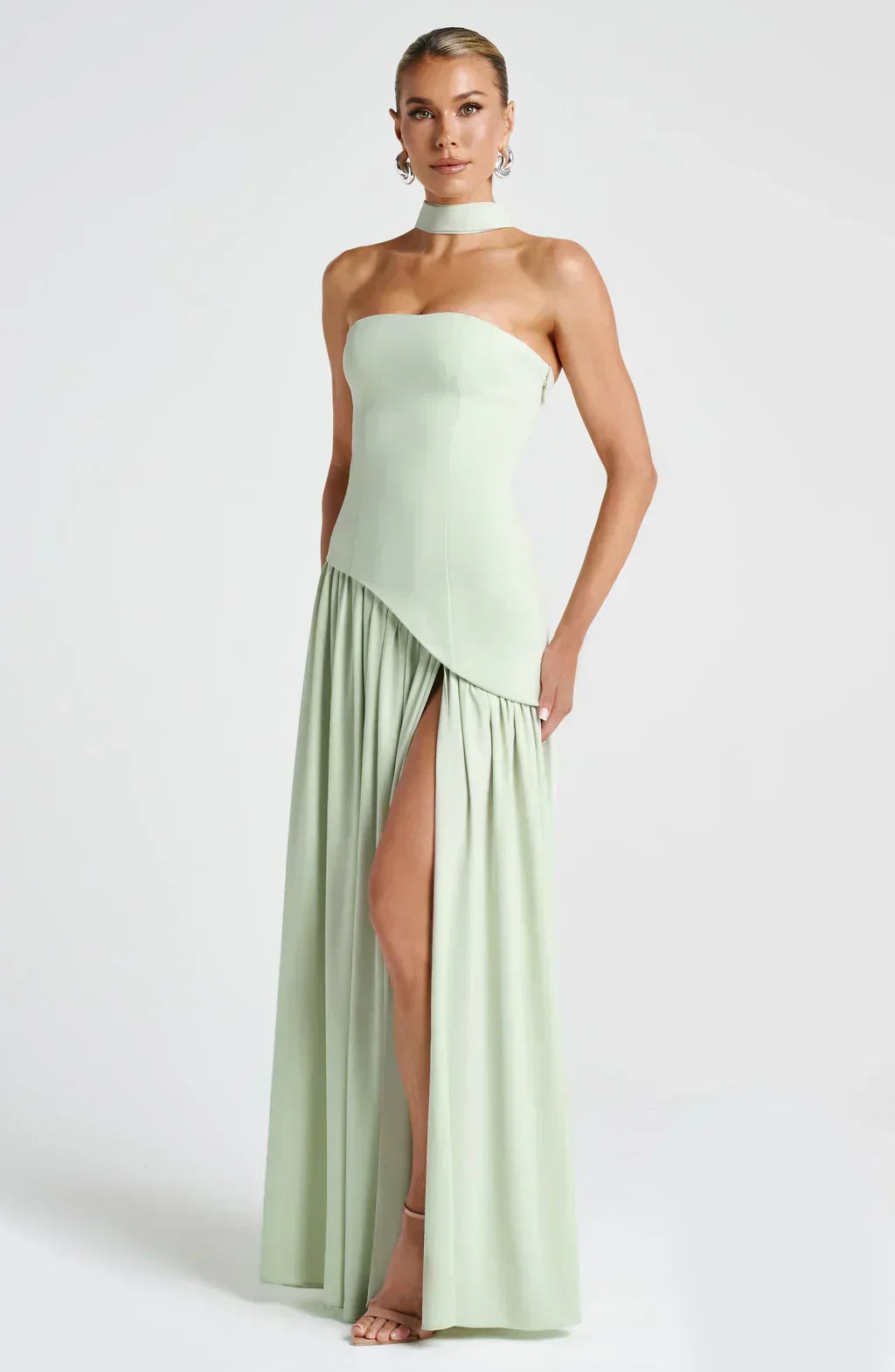 Rynellea - Elegant Strapless Evening Dress - Mint