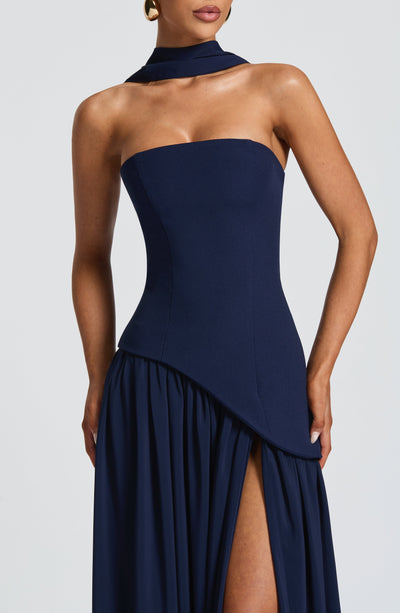 Rynellea - Elegant Strapless Evening Dress - Green
