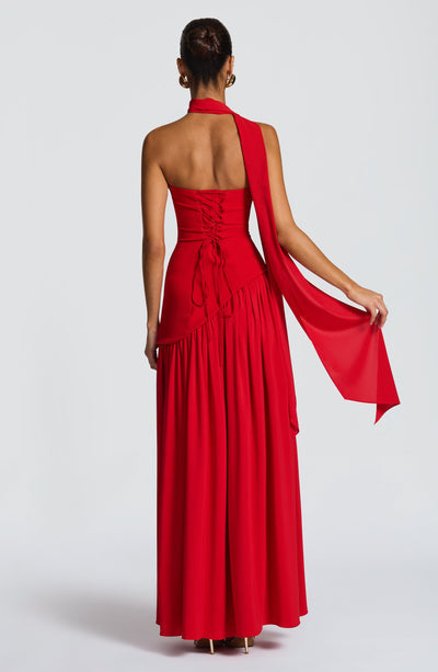 Rynellea - Elegant Strapless Evening Dress - Navy Blue