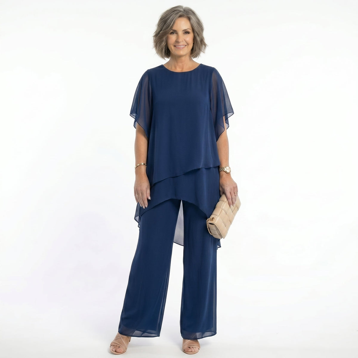 Thessalie - Fluid Evening Jumpsuit - Dark Blue