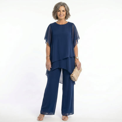 Thessalie - Fluid Evening Jumpsuit - Dark Blue