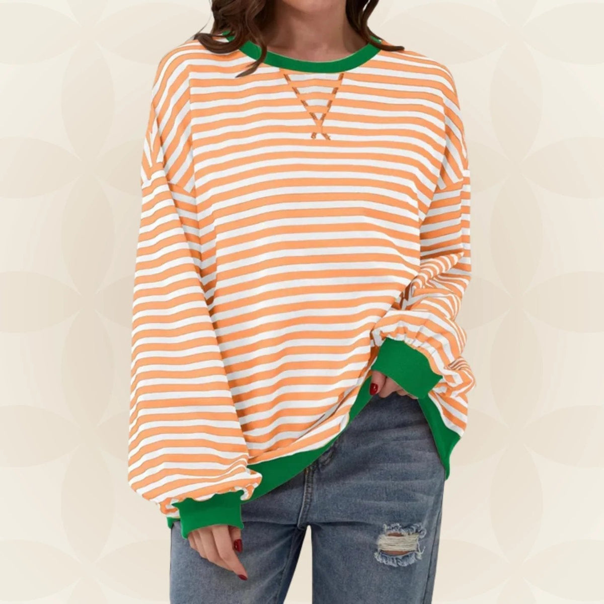 Thessaria - Soft-Touch Oversized Sweater - Green