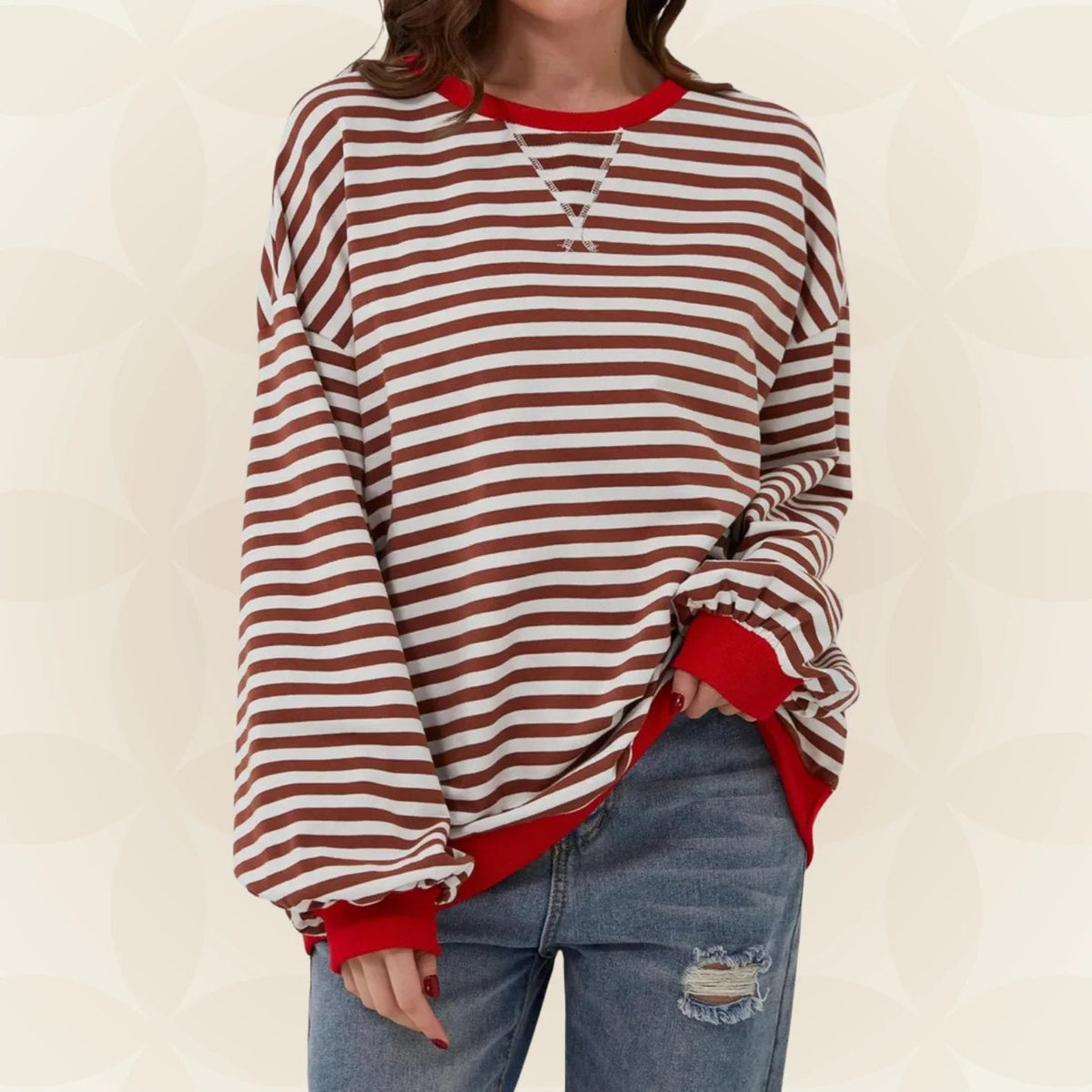 Thessaria - Soft-Touch Oversized Sweater - Green