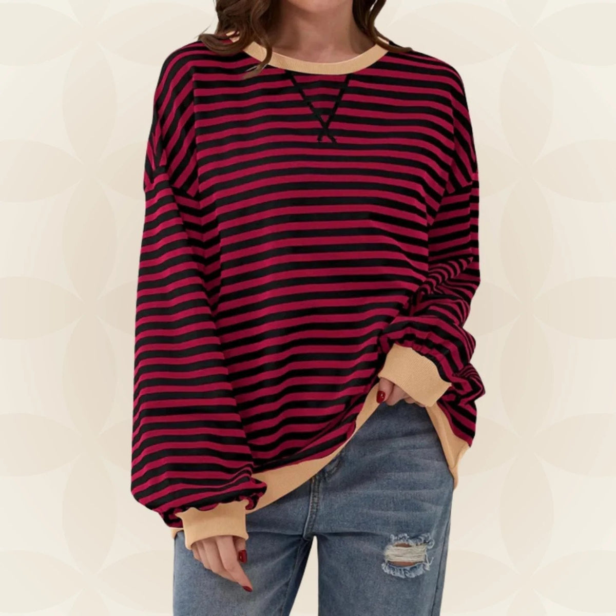 Thessaria - Soft-Touch Oversized Sweater - Green