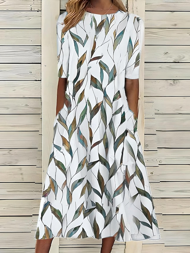 Xylara - Soft-Touch Floral Midi Dress - Blue