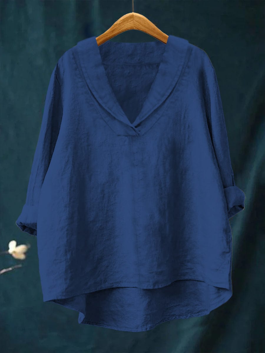 Bellissea - Elegant Draped V-Neck Blouse - Yellow