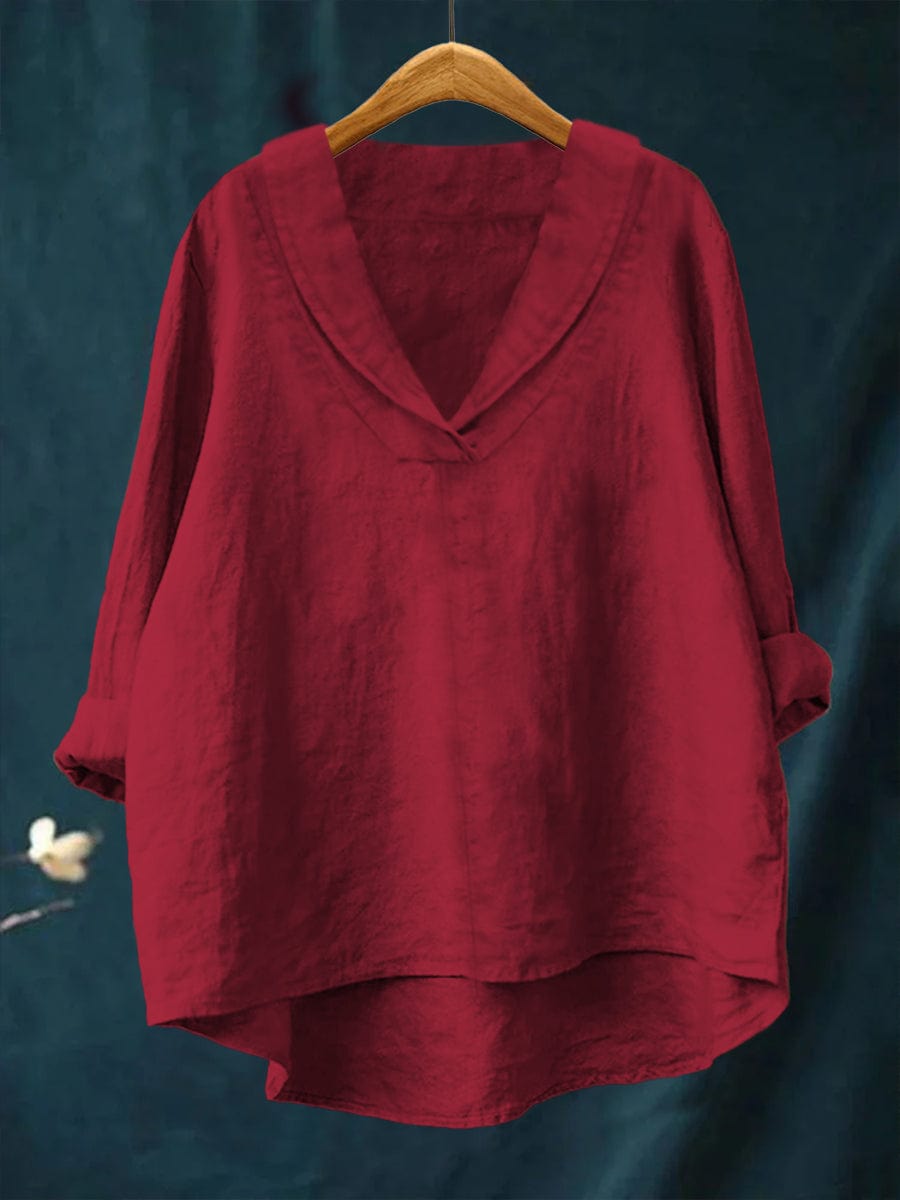Bellissea - Elegant Draped V-Neck Blouse - Yellow
