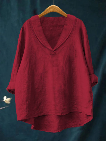 Bellissea - Elegant Draped V-Neck Blouse - Yellow