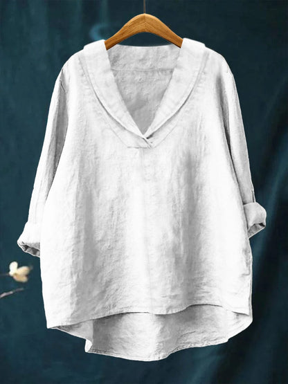 Bellissea - Elegant Draped V-Neck Blouse - Yellow