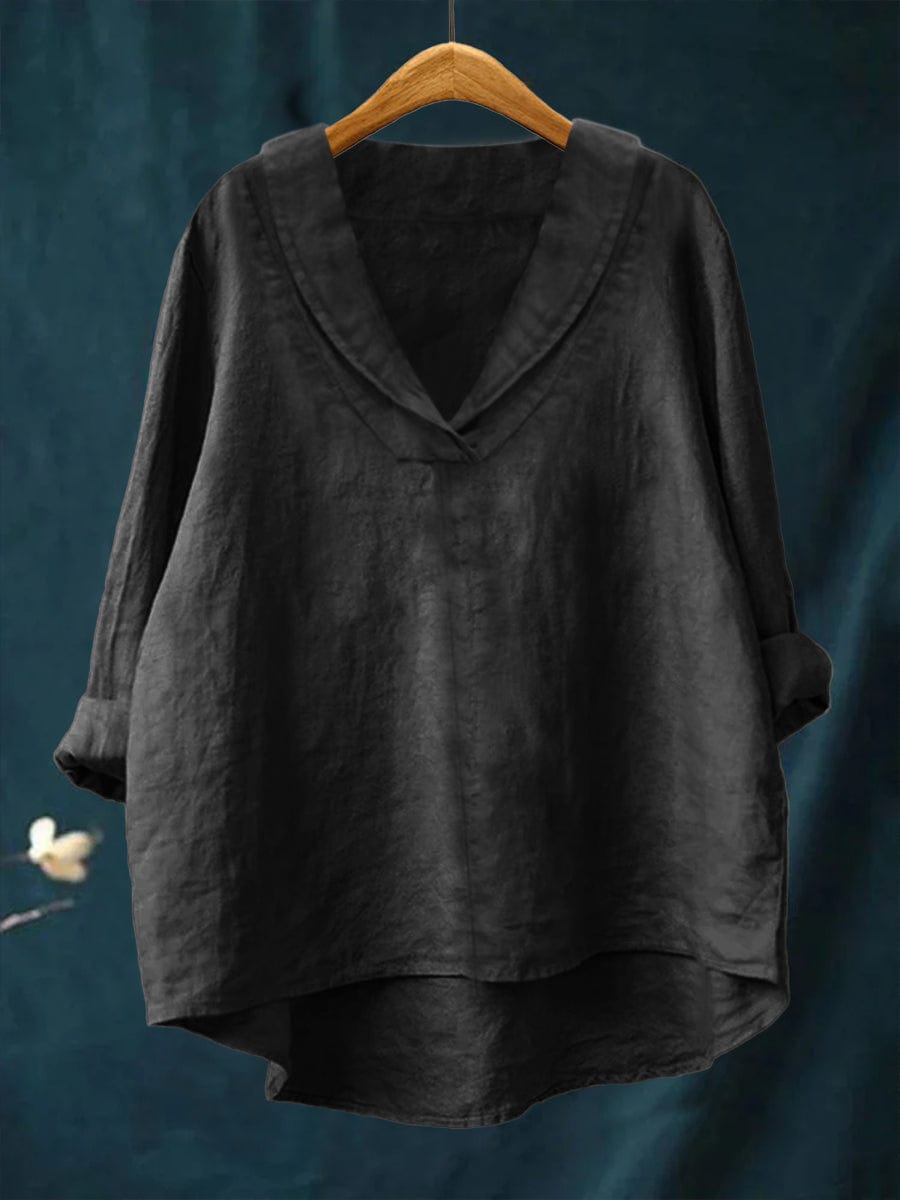 Bellissea - Elegant Draped V-Neck Blouse - Yellow
