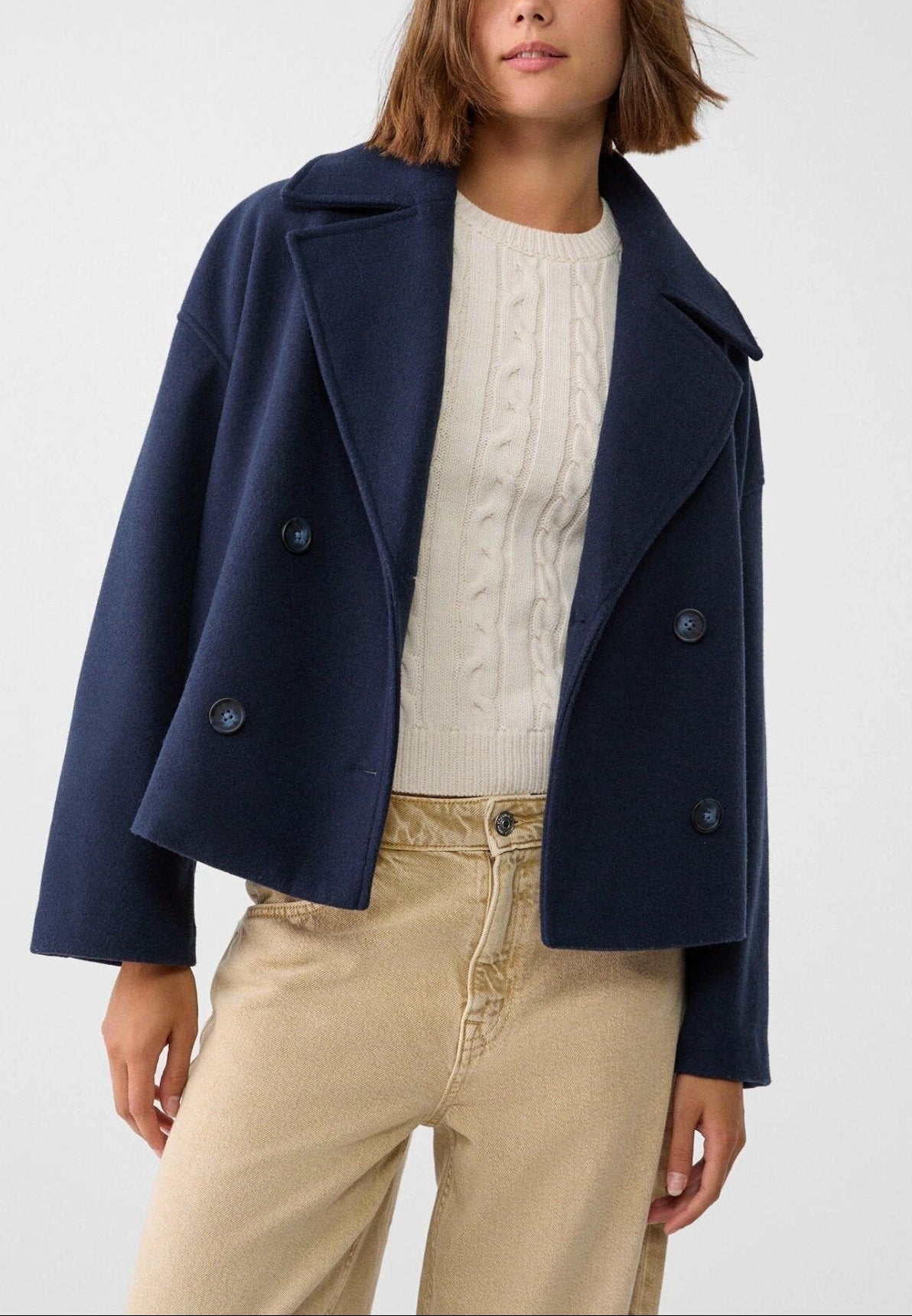 Livia - Tailored Short Coat - Taupe