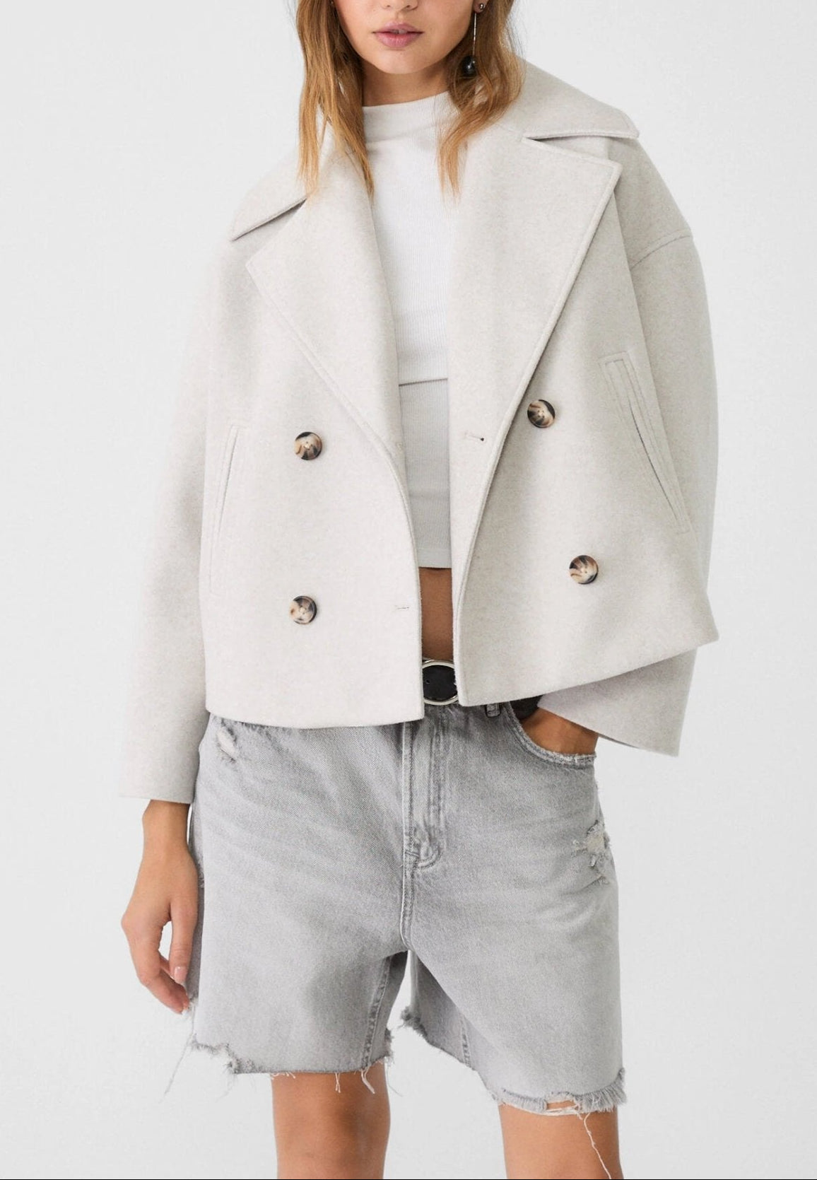 Livia - Tailored Short Coat - White
