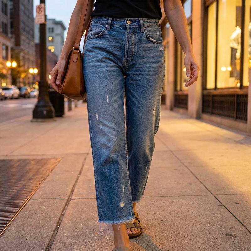 Yarelia - Straight Leg Jeans - Classic Blue