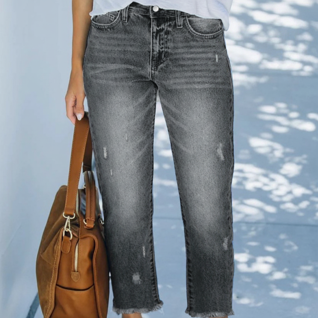 Yarelia - Straight Leg Jeans - Dark Blue