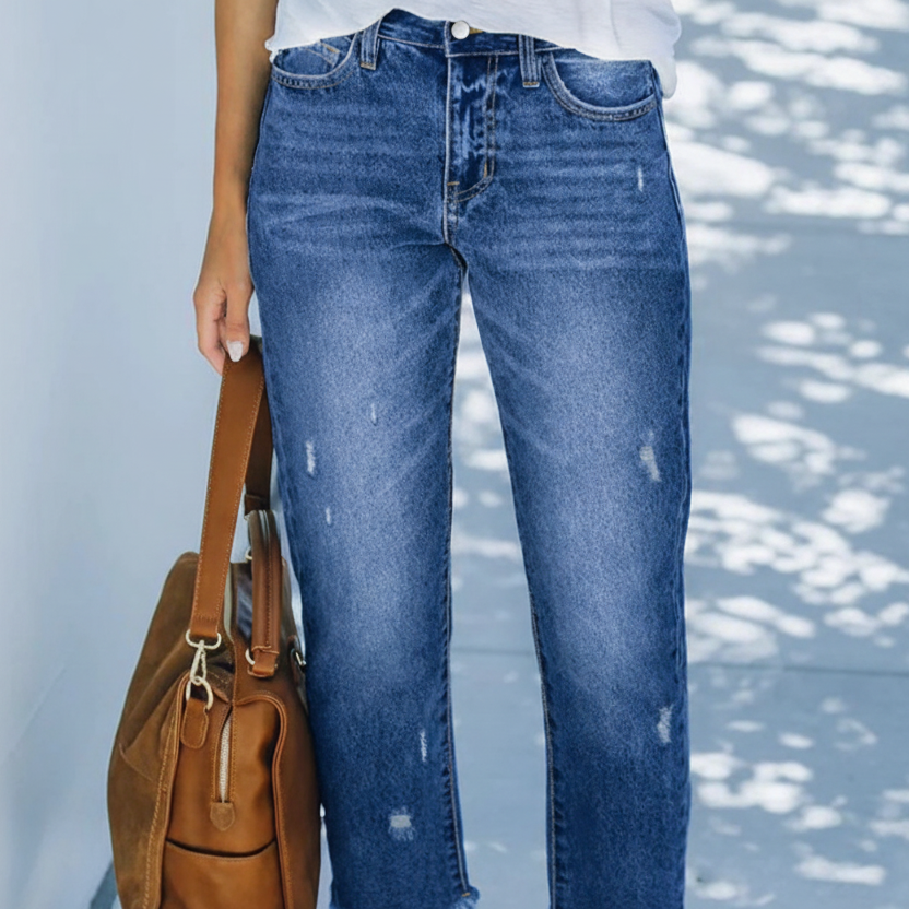 Yarelia - Straight Leg Jeans - Dark Blue