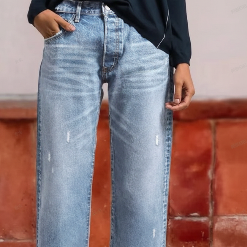 Yarelia - Straight Leg Jeans - Dark Blue