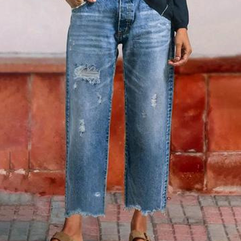 Yarelia - Straight Leg Jeans - Dark Blue