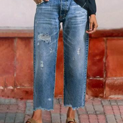 Yarelia - Straight Leg Jeans - Dark Blue