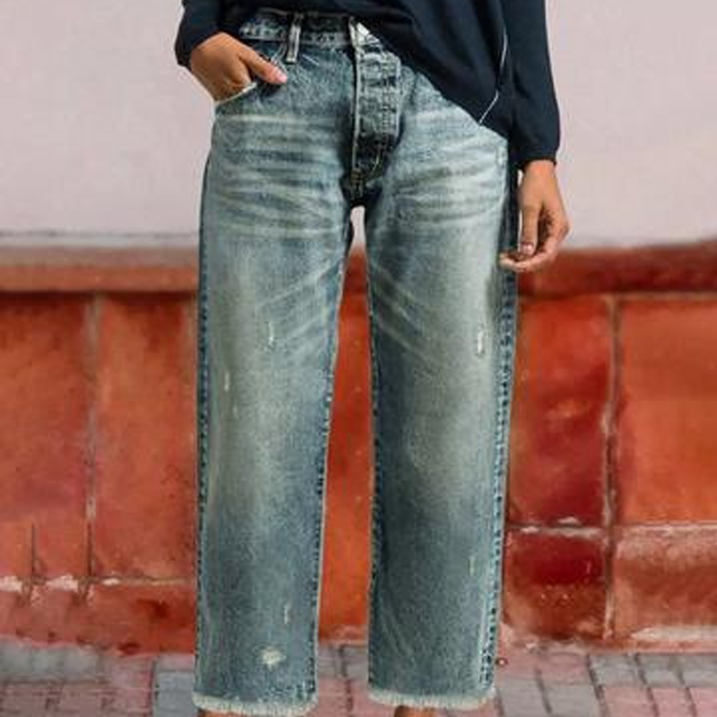 Yarelia - Straight Leg Jeans - Dark Blue