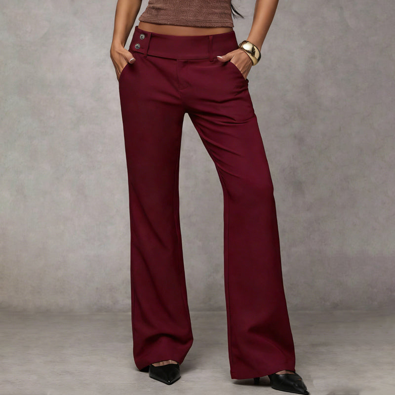 Elowra - Tailored Flared Suit Trousers - White