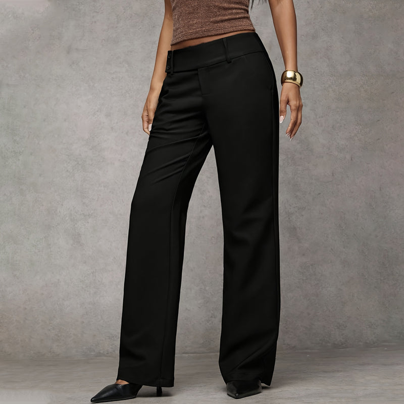 Elowra - Tailored Flared Suit Trousers - Black
