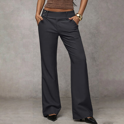 Elowra - Tailored Flared Suit Trousers - Coffee