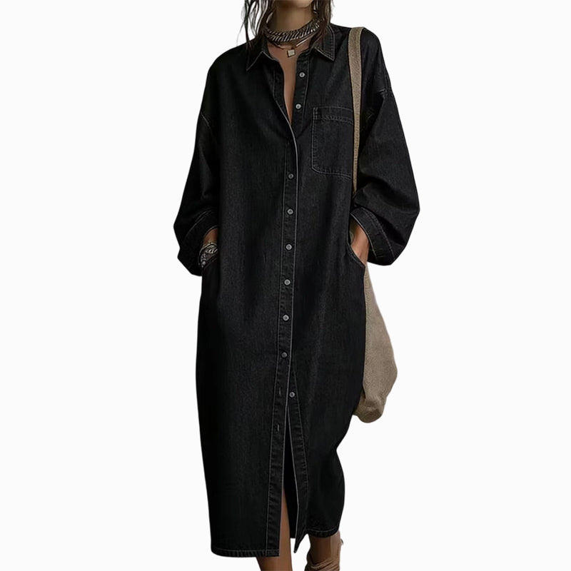Arlestia - Easy-Care Shirt Dress - Dark Blue