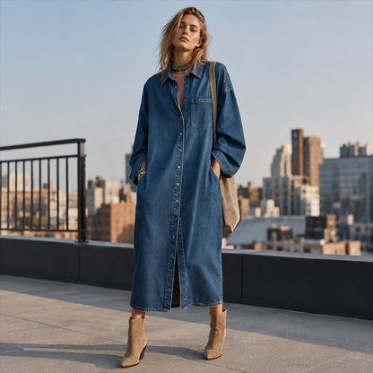 Arlestia - Easy-Care Shirt Dress - Light Blue