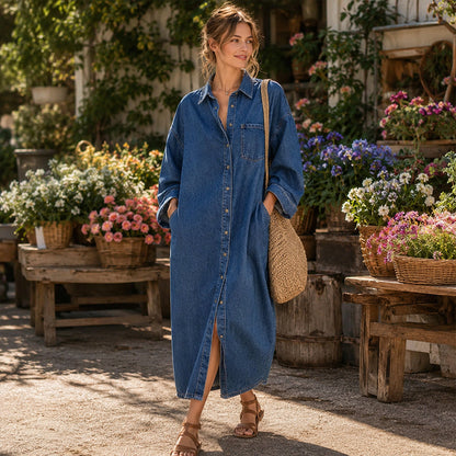 Arlestia - Easy-Care Shirt Dress - Dark Blue